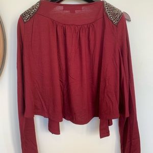 F21 RED CARDIGAN